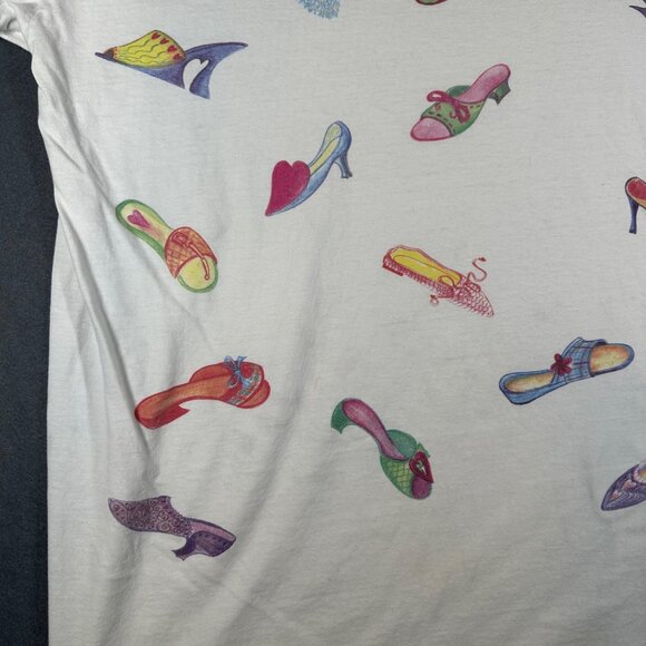 Brighton Womens One Size White If The Shoe Fits T-Shirt SS Preshrunk‎ Cotton - Picture 9 of 9